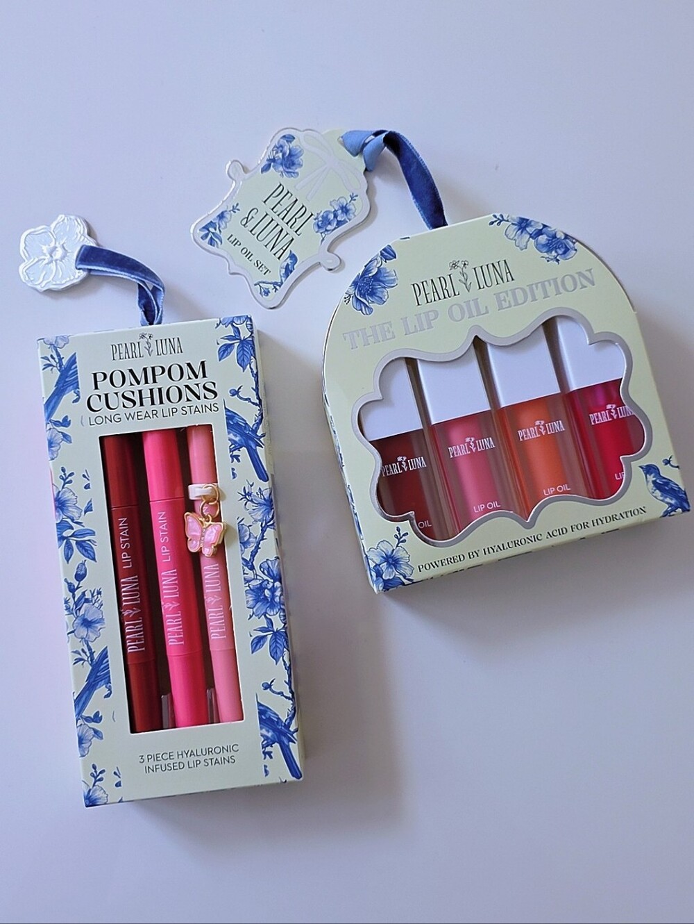 Pearl Luna Pompom Cushions and The Lip Oil Edition Lip Sets  NWT